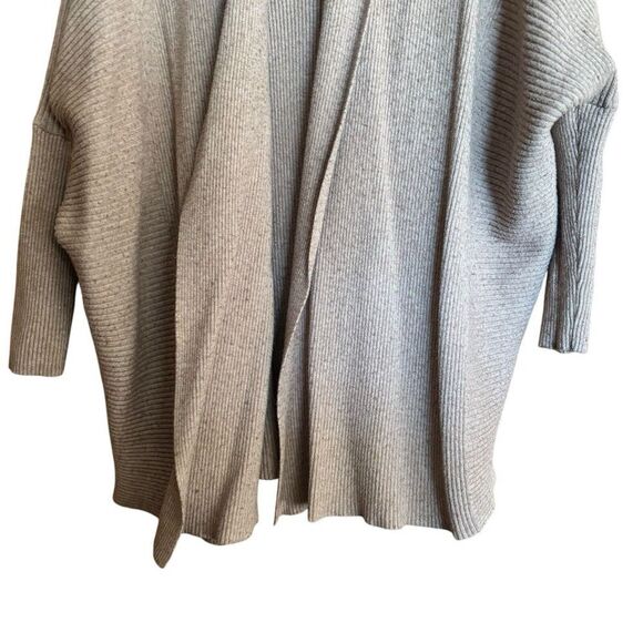 ZARA Cardigan Womens Medium Brown Knit Ribbed Open Stretch Sweater - Picture 4 of 9